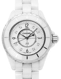 Chanel J12 Diamonds Quartz Ceramic White Dial White Steel Strap Watch for Women - J12 H2422 Authentic Buy Shop Now