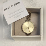 Michael Kors Charley Three-Hand Quartz Gold Dial Gold Steel Strap Watch for Women - MK4399 Authentic Buy Shop Now