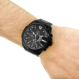 Diesel Mega Chief Chronograph Black Dial Black Steel Strap Watch For Men - DZ4283 Authentic Buy Shop Now