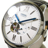 Fossil Townsman Automatic Chronograph White Dial Blue Leather Strap Watch for Men - ME3167 Authentic Buy Shop Now