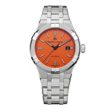 Maurice Lacroix Aikon Limited Edition Automatic Date Orange Dial Silver Steel Strap Watch For Men - AI6008-SS00F-530-1 Authentic Buy Shop Now