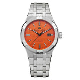 Maurice Lacroix Aikon Automatic Date Orange Dial Silver Steel Strap Watch For Men - AI6008-SS00F-530-E Authentic Buy Shop Now