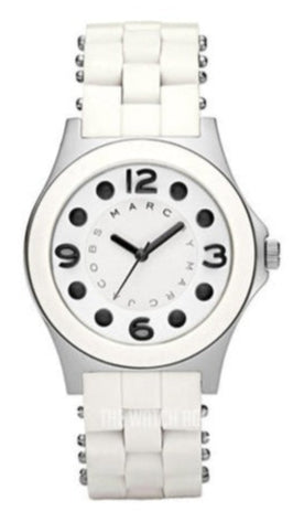Marc Jacobs Perry White Dial White Silicone Strap Watch for Women - MBM2533 Authentic Buy Shop Now