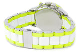 Marc Jacobs Rock Chronograph White Dial White & Green Silicone Strap Watch for Women - MBM2592 Authentic Buy Shop Now