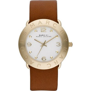 Marc Jacobs Amy White Dial Brown Leather Strap Watch for Women - MBM8574 Authentic Buy Shop Now