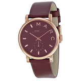 Marc Jacobs Baker Maroon Dial Maroon Leather Strap Watch for Women - MBM1267 Authentic Buy Shop Now