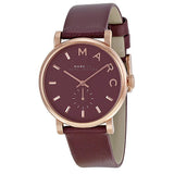 Marc Jacobs Baker Maroon Dial Maroon Leather Strap Watch for Women - MBM1271 Authentic Buy Shop Now