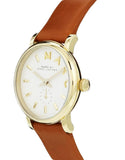 Marc Jacobs Baker White Dial Brown Leather Strap Watch for Women - MBM1317 Authentic Buy Shop Now