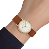 Marc Jacobs Baker White Dial Brown Leather Strap Watch for Women - MBM1317 Authentic Buy Shop Now