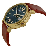 Marc Jacobs Fergus Green Dial Brown Leather Strap Watch for Men - MBM5077 Authentic Buy Shop Now