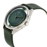 Marc Jacobs Tether Transparent Green Dial Green Leather Strap Watch for Women - MBM1378 Authentic Buy Shop Now