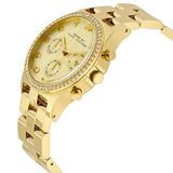 Marc Jacobs Henry Chronograph Gold Dial Gold Steel Strap Watch for Women - MBM3105 Authentic Buy Shop Now