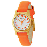Marc Jacobs Henry Dinky White Dial Orange Leather Strap Watch for Women - MBM1236 Authentic Buy Shop Now