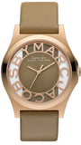 Marc Jacobs Henry Dinky Skeleton Beige Dial Beige Leather Strap Watch for Women - MBM1245 Authentic Buy Shop Now