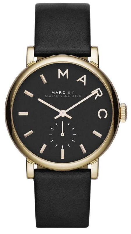 Marc Jacobs Baker Black Dial Black Leather Strap Watch for Women - MBM1269 Authentic Buy Shop Now