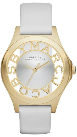 Marc Jacobs Henry Skeleton White Dial White Leather Strap Watch for Women - MBM1339 Authentic Buy Shop Now
