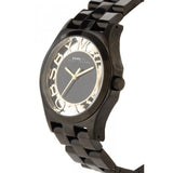 Marc Jacobs Henry Transparent Black Dial Black Steel Strap Watch for Women - MBM3255 Authentic Buy Shop Now
