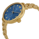 Marc Jacobs Sally Blue Dial Gold Steel Strap Watch for Women - MBM3366 Authentic Buy Shop Now