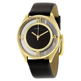 Marc Jacobs Tether Black Dial Black Leather Strap Watch for Women - MBM1376 Authentic Buy Shop Now