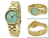 Marc Jacobs Baker Mint Green Dial Gold Steel Strap Watch for Women - MBM3284 Authentic Buy Shop Now