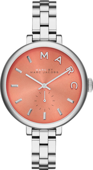 Marc Jacobs Sally Orange Dial Silver Steel Strap Watch for Women - MBM3365 Authentic Buy Shop Now