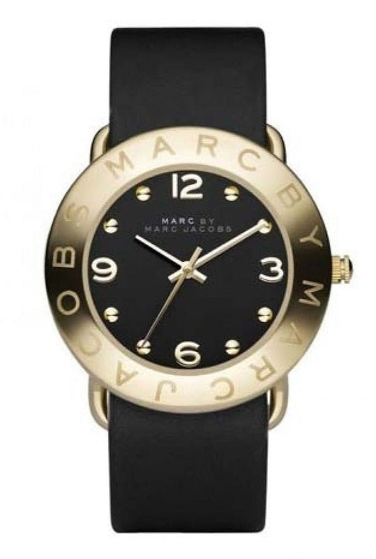 Marc Jacobs Amy Black Dial Black Leather Strap Watch for Women - MBM1154 Authentic Buy Shop Now