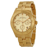 Marc Jacobs Blade Chronograph Gold Dial Gold Steel Strap Watch for Women - MBM3101 Authentic Buy Shop Now