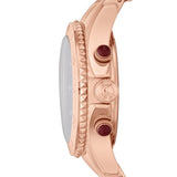 Marc Jacobs Rock Chronograph Mother of Pearl Red Dial Rose Gold Steel Strap Unisex Watch - MBM3251 Authentic Buy Shop Now