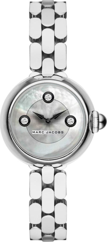 Marc Jacobs Courtney Mother of Pearl White Dial Silver Steel Strap Watch for Women - MJ3459 Authentic Buy Shop Now