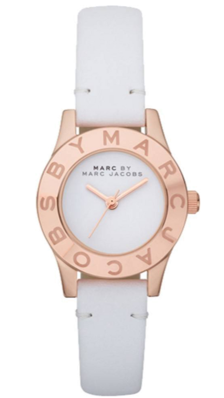 Marc Jacobs Mini Blade White Dial White Leather Strap Watch for Women - MBM1207 Authentic Buy Shop Now