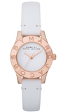 Marc Jacobs Mini Blade White Dial White Leather Strap Watch for Women - MBM1207 Authentic Buy Shop Now