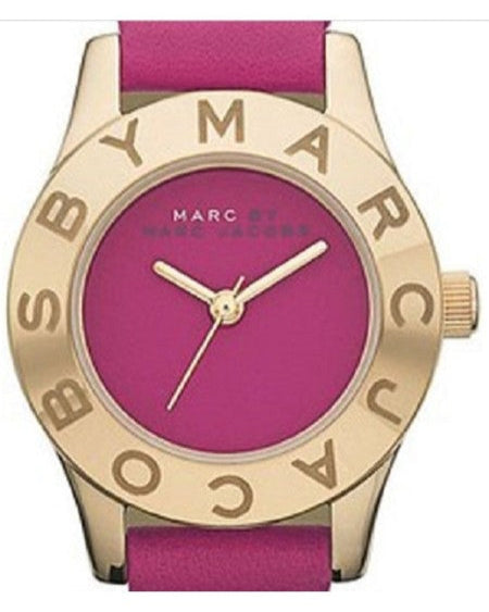 Marc Jacobs Purple Dial Purple Leather Strap Watch for Women - MBM1209
