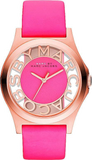 Marc Jacobs Henry Skeleton Pink Dial Pink Leather Strap Watch for Women - MBM1243 Authentic Buy Shop Now