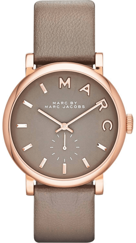 Marc Jacobs Baker Grey Dial Grey Leather Strap Watch for Women - MBM1266 Authentic Buy Shop Now