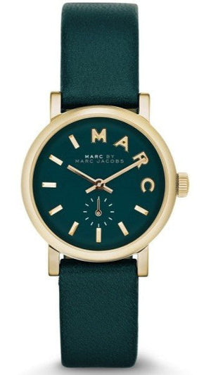 Marc Jacobs Baker Mini Green Dial Green Leather Strap Watch for Women - MBM1272 Authentic Buy Shop Now