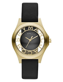 Marc Jacobs Henry Skeleton Black Dial Black Leather Strap Watch for Women - MBM1340 Authentic Buy Shop Now