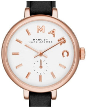 Marc Jacobs Sally White Dial Black Leather Strap Watch for Women - MBM1352 Authentic Buy Shop Now