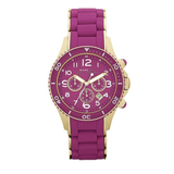 Marc Jacobs Rock Chronograph Purple Dial Purple Silicone Strap Watch for Women - MBM2576 Authentic Buy Shop Now