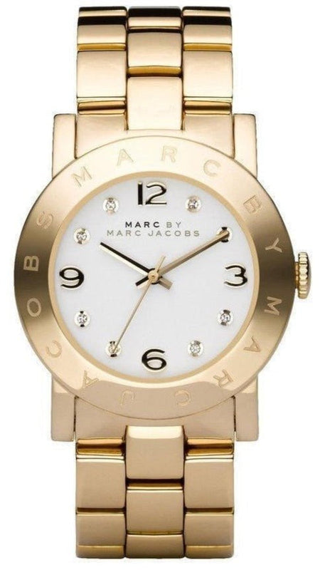 Marc Jacobs Amy White Dial Gold Steel Strap Watch for Women - MBM3056 Authentic Buy Shop Now