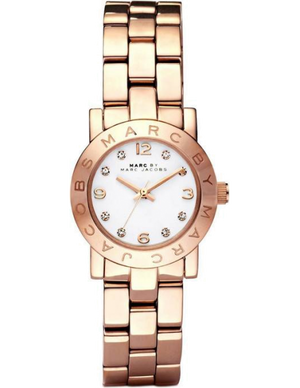Marc Jacobs Mini Amy White Dial Rose Gold Steel Strap Watch for Women - MBM3078 Authentic Buy Shop Now