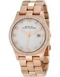 Marc Jacobs Henry Diamonds White Dial Rose Gold Steel Strap Watch for Women - MBM3079 Authentic Buy Shop Now