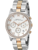 Marc Jacobs Henry Chronograph Silver Dial Two Tone Steel Strap Watch for Women - MBM3106 Authentic Buy Shop Now