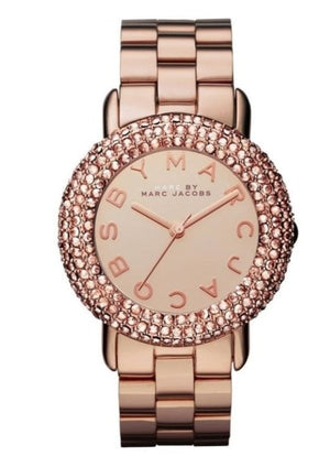 Marc Jacobs Marci Crystals Rose Gold Dial Rose Gold Steel Strap Watch for Women - MBM3192 Authentic Buy Shop Now