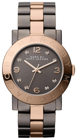 Marc Jacobs Amy Grey Dial Two Tone Steel Strap Watch for Women - MBM3195 Authentic Buy Shop Now