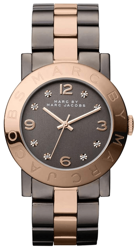 Marc Jacobs Amy Grey Dial Two Tone Steel Strap Watch for Women - MBM3195 Authentic Buy Shop Now