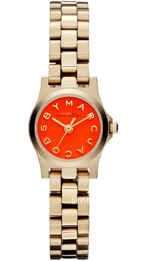 Marc Jacobs Henry Dinky Red Dial Gold Steel Strap Watch for Women - MBM3202 Authentic Buy Shop Now