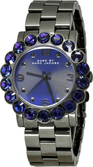 Marc Jacobs Amy Purple Dial Black Steel Strap Watch for Women - MBM3224 Authentic Buy Shop Now
