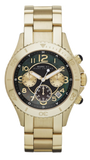 Marc Jacobs Rock Chronograph Black Dial Gold Steel Strap Watch for Women - MBM3253 Authentic Buy Shop Now