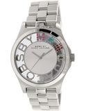 Marc Jacobs Henry Skeleton Silver Dial Silver Steel Strap Watch for Women - MBM3262 Authentic Buy Shop Now