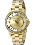 Marc Jacobs Henry Transparent Gold Dial Gold Steel Strap Watch for Women - MBM3338 Authentic Buy Shop Now
